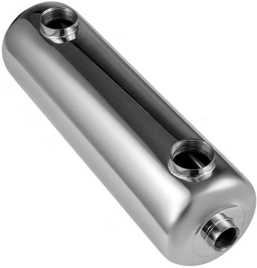 Pool Heat Exchanger - 200kBtu Stainless Steel 304 Same Side Ports 1 1/2,for use in Spa,Swimming Pool, Solar, Outdoor Wood Boiler
