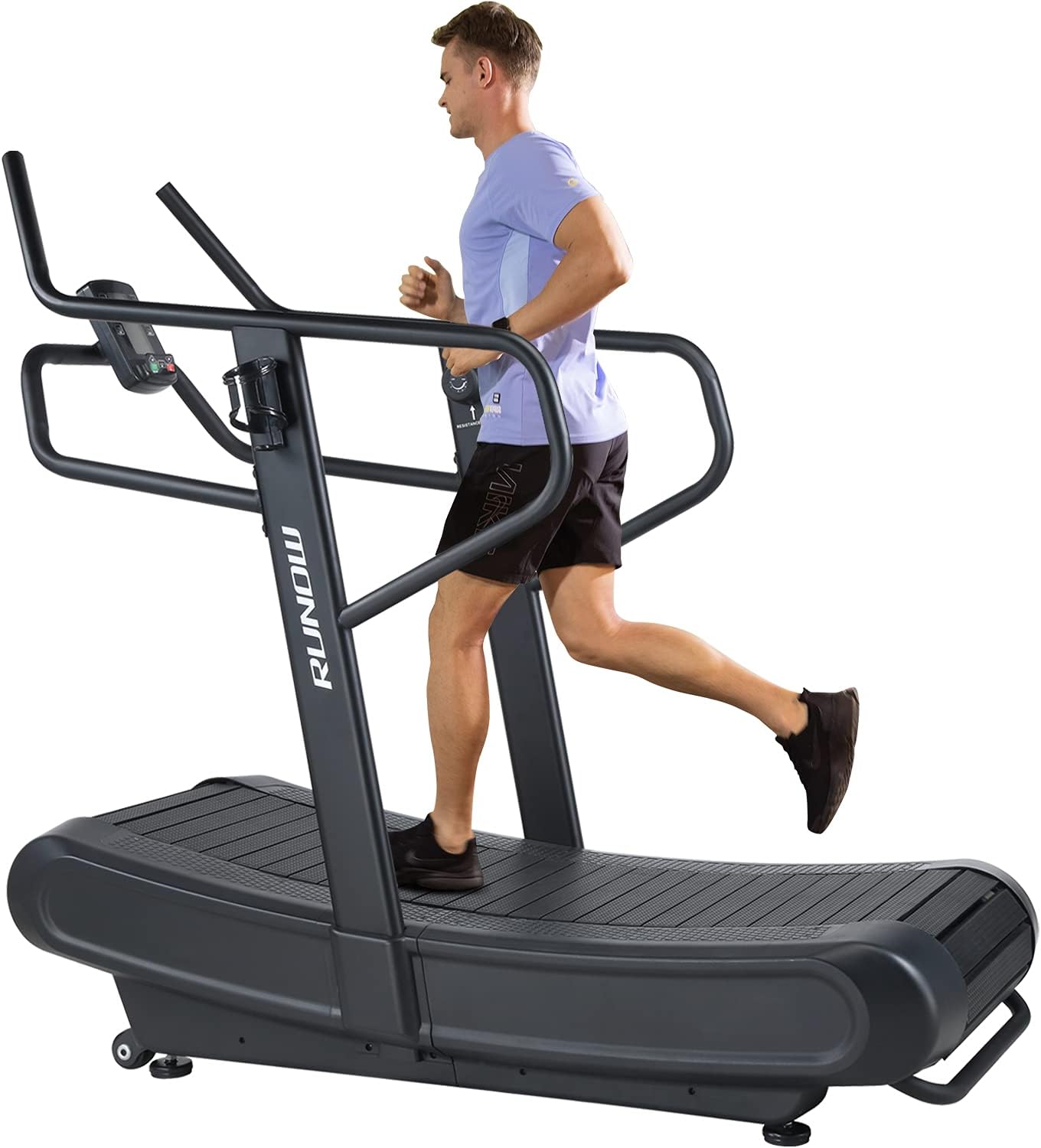 RUNOW Curved Treadmill, Non-electric Motorized Treadmill for Commercial & Home Running Machine with Customization & Resistance Adjustment