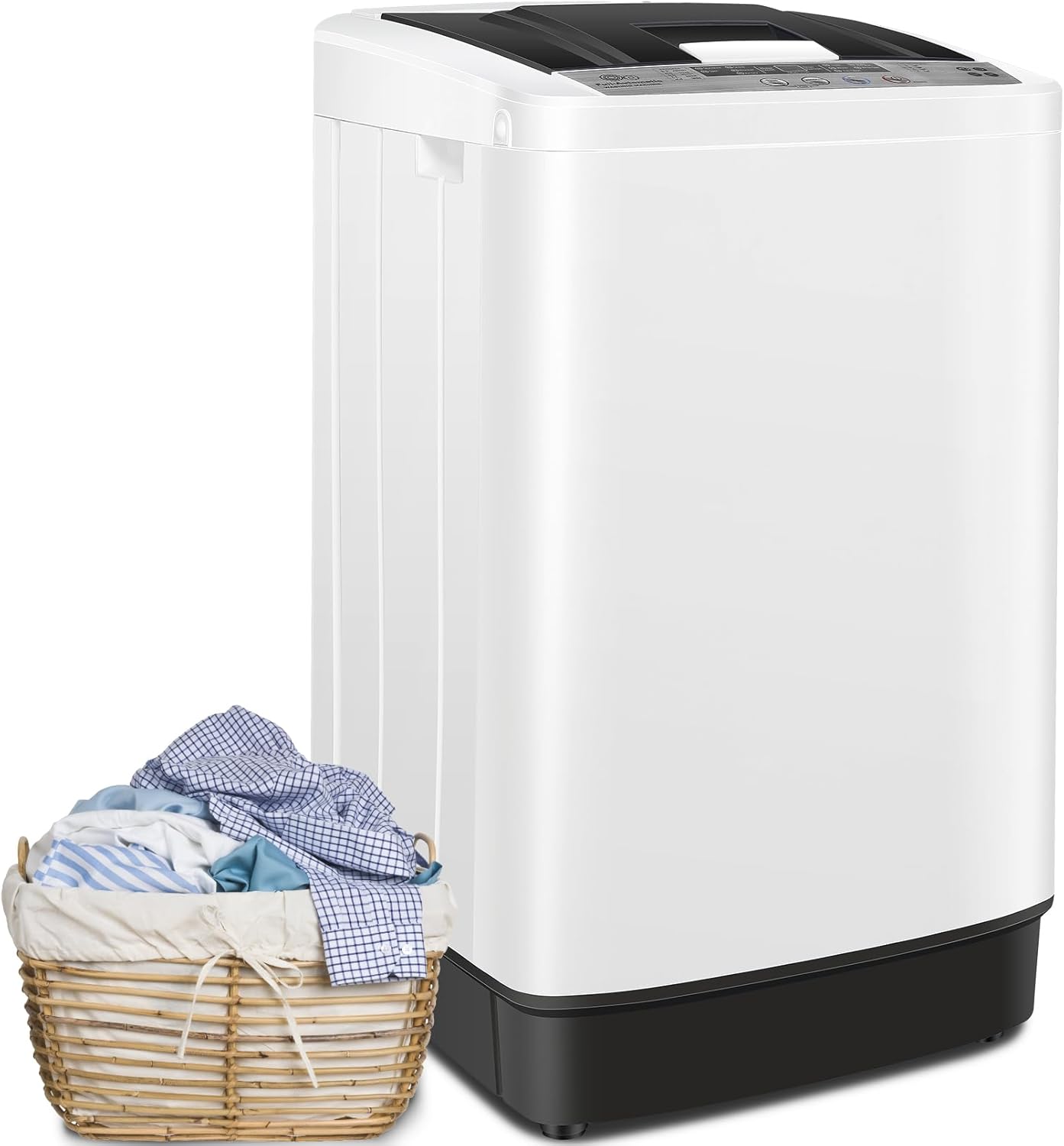 Nictemaw Portable Washing Machine, 13.5Lbs Capacity Full-Automatic Portable Washer, 1.8Cu.ft Washer and Dryer Combo with Drain Pump, LED Display