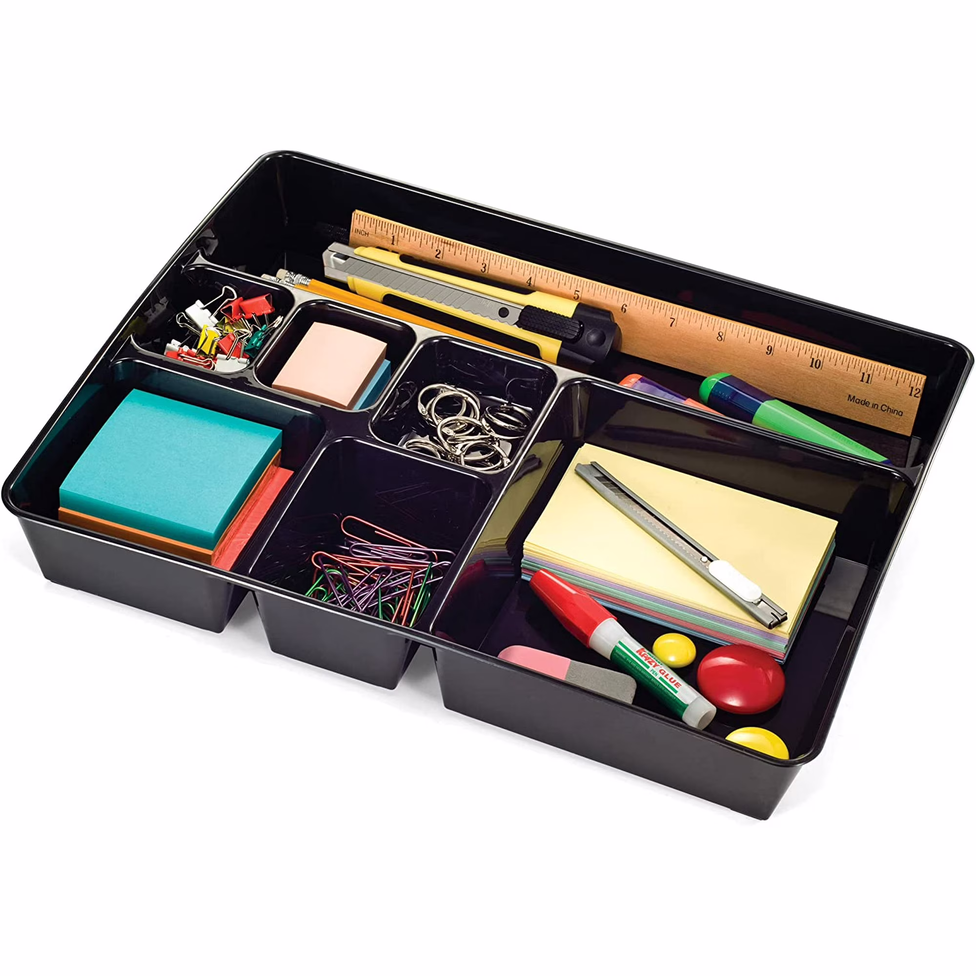 OIC, Achieva 30% Post Consumer Plastic Recycled Deep Drawer Tray, 15-1/8 X 11-1/2 X 2-1/4 in, Black
