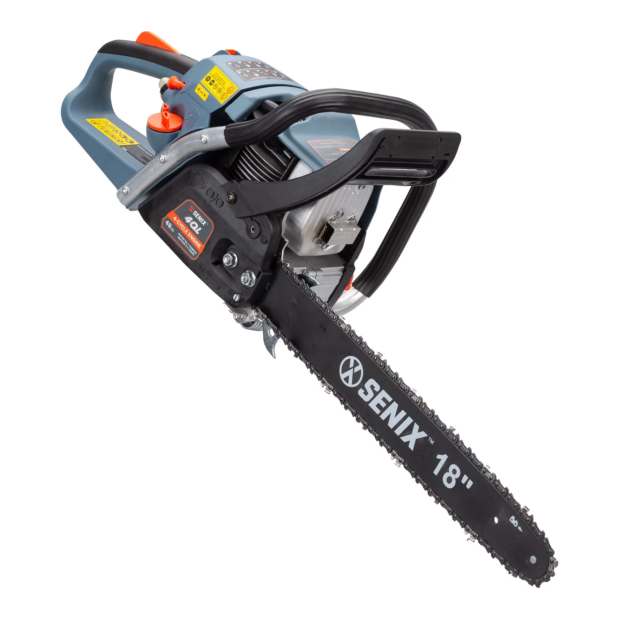 SENIX 49 cc 4-Cycle Gas Powered Chainsaw, 18-Inch Oregon Bar and Chain, CS4QL-L1