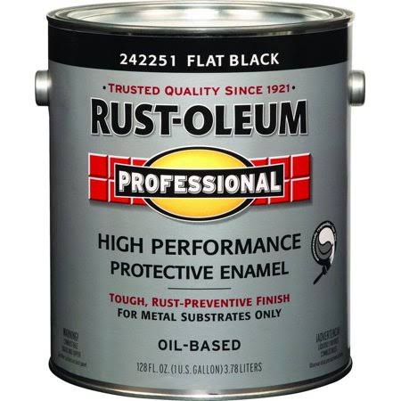 Rust-Oleum 242251 Professional High Performance VOC 100 Flat Black Alkyd Enamel Gallon (Case of 2)