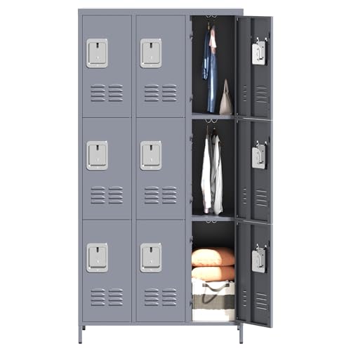 6 Doors Metal Lockers for Employees 72" H Storage Cabinet Lockable Locker with Shelves Steel Storage Locker for Gym School Office Home Requires