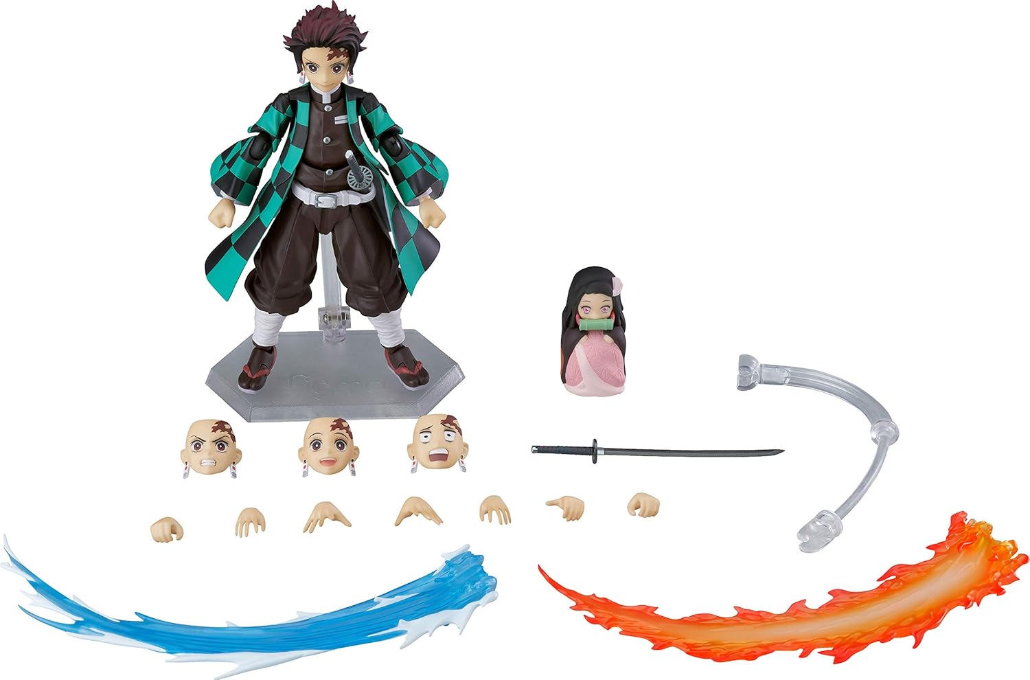 Max Factory Demon Slayer: Kimetsu no Yaiba: Tanjiro Kamado Deluxe Figma Action Figure, Multicolor