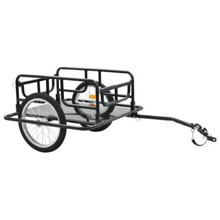 Walfront Bike Cargo Trailer 51.2 inchx28.7 inchx19.7 inch Steel Black