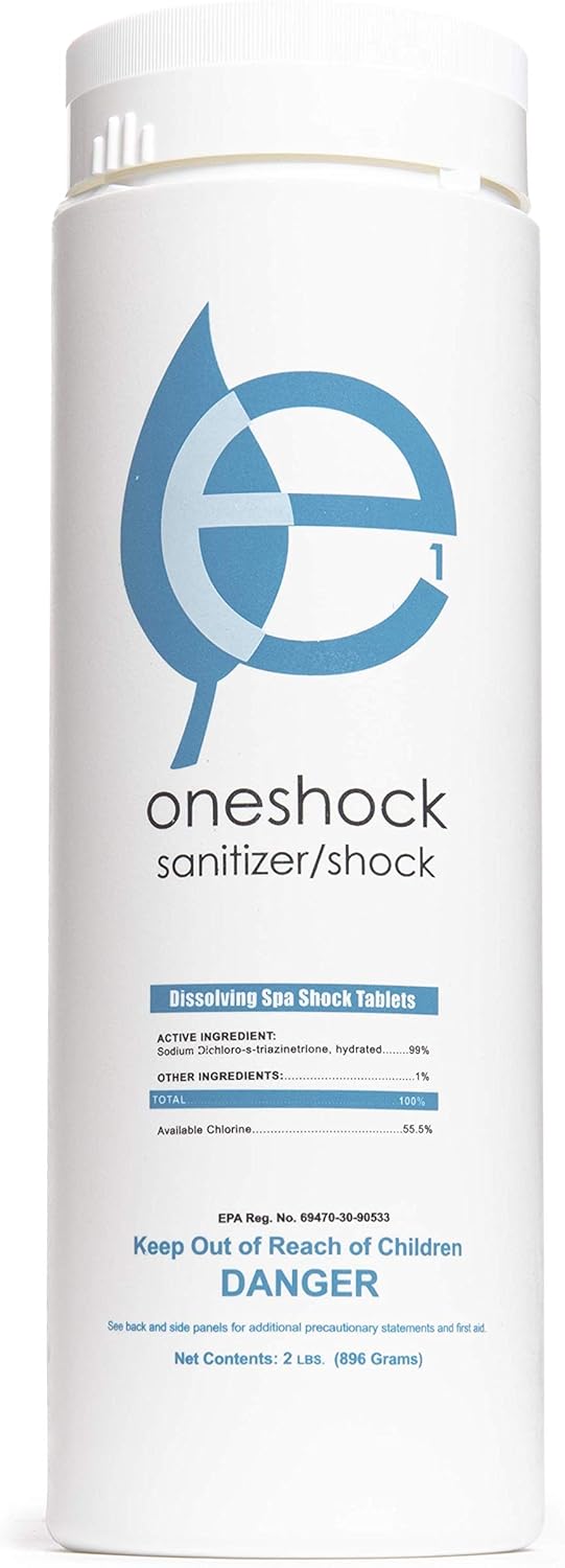 ecoone | OneShock Spa & Swimming Pool Tablets | Self-Dissolving, Pre-Measured Chlorine Shock & Sanitizer Combo | Clean