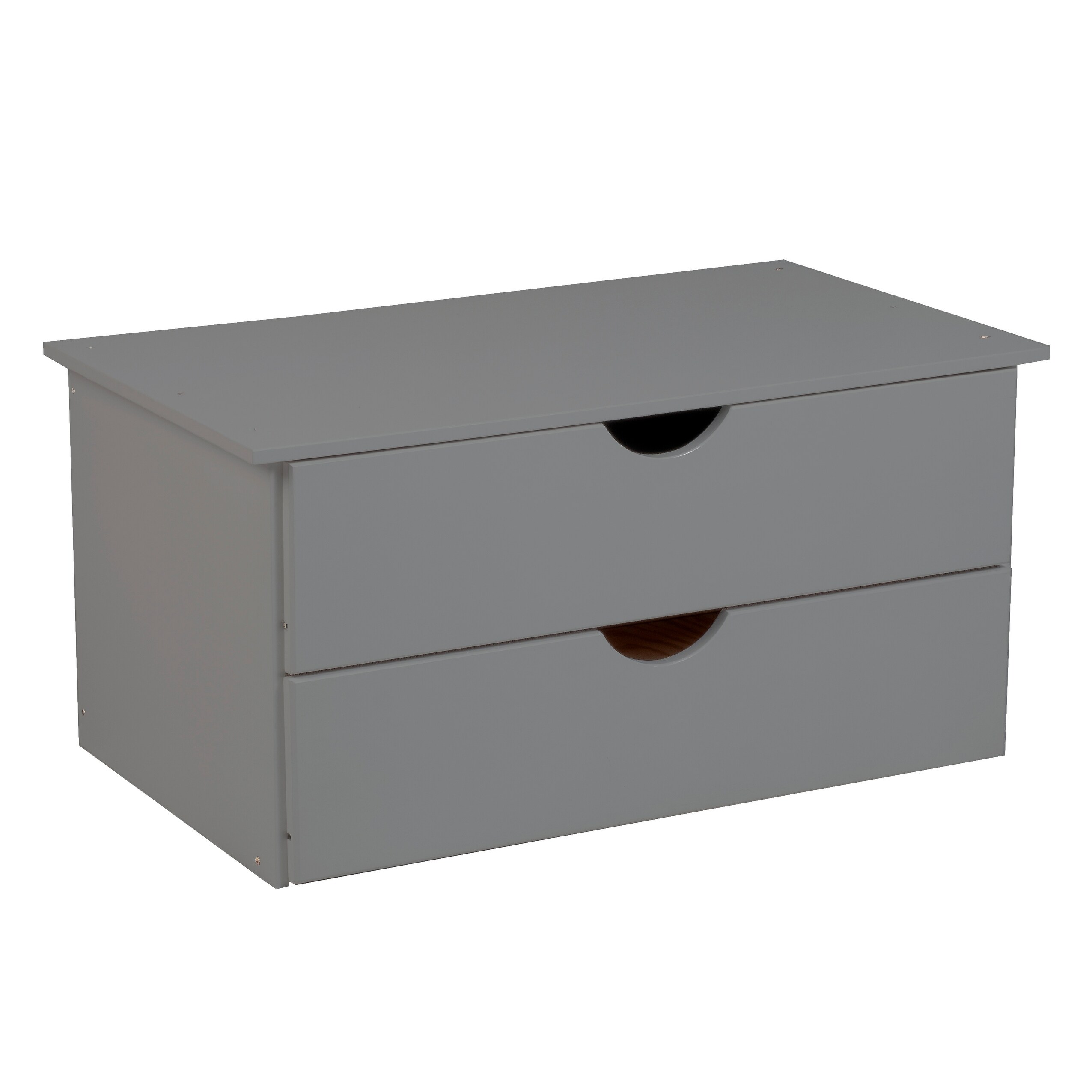 Palace Imports, Inc. 100% Solid Wood 2-Drawer Internal Chest for Cosmo 4-Door Wardrobe Grey