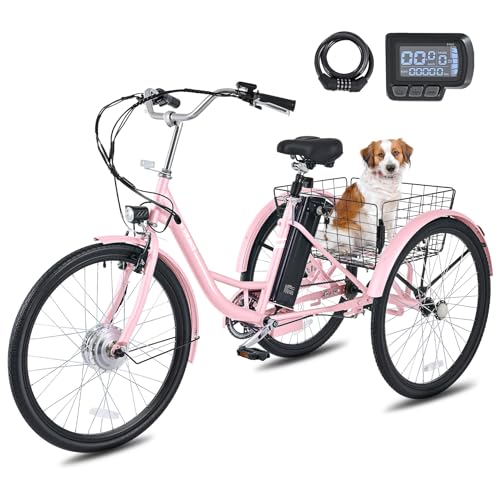 Viribus Electric Tricycle for Adults, Electric Trike 250W(Peak 500W) with 468Wh Removable Battery, Motorized Adult Tricycle