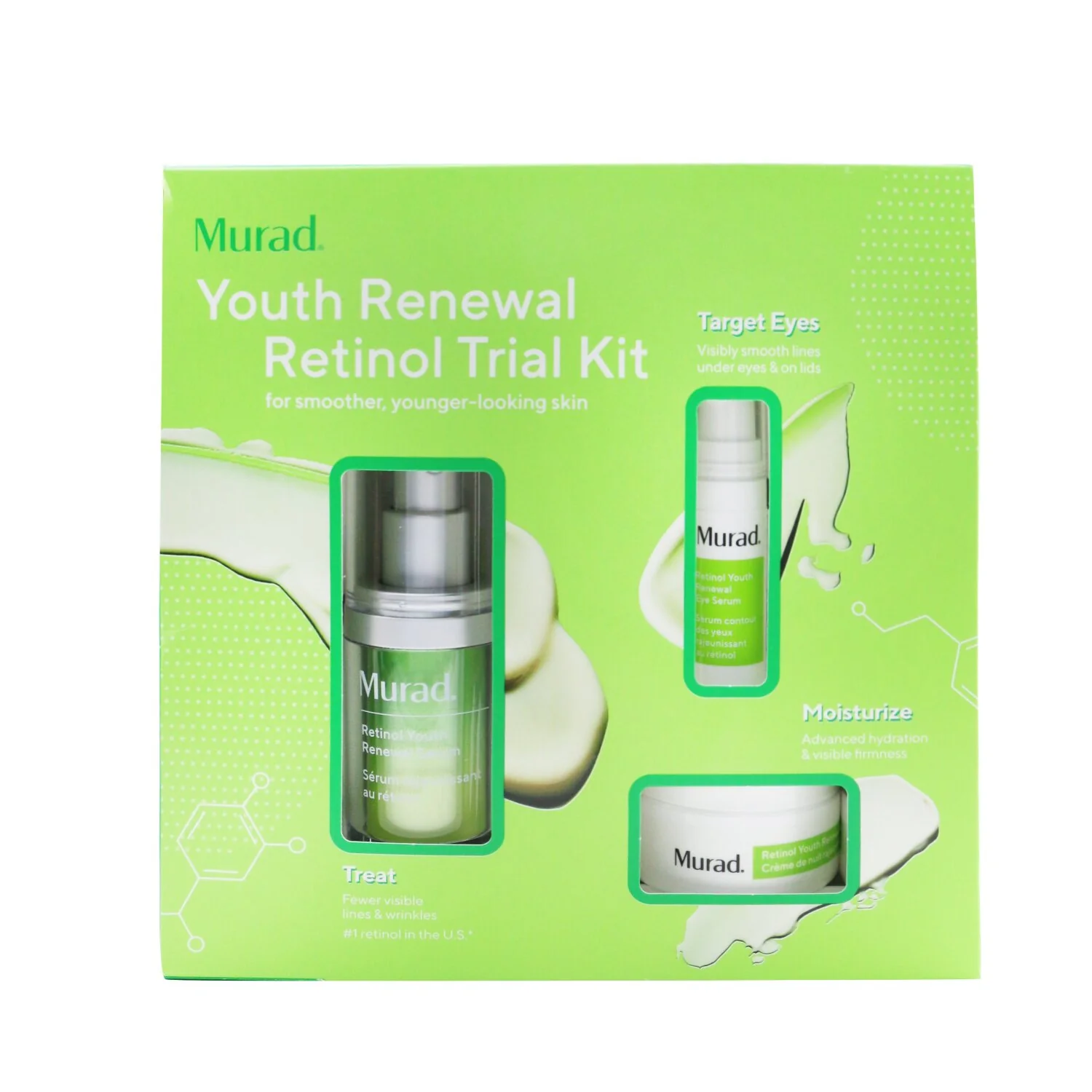 Murad Youth Renewal Retinol Trial Kit: Retinol Youth Renewal Serum 15ml + Retinol Youth Renewal Eye Serum 5ml + Retinol Youth Renewal Night Cream