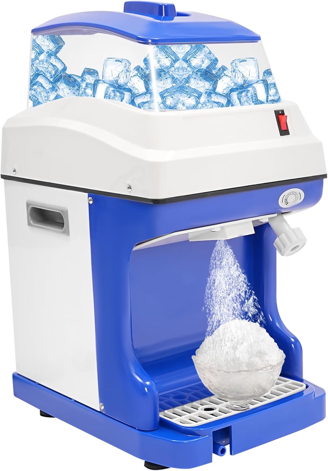 Electric Shaved Ice Machine 5L/5.28Qt Commercial Ice Crusher Tabletop Ice Shaver Ice Shaving Machine 250W 110V Snow Cone Maker Thickness Adjustable