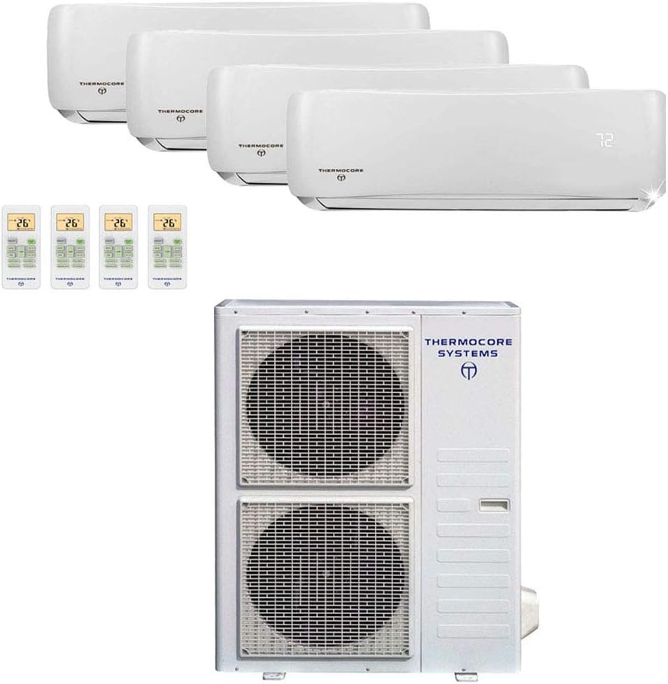 T321Q-H263 12X3+18 Ductless Mini Splits Quad Zone Air Conditioner, Large, White