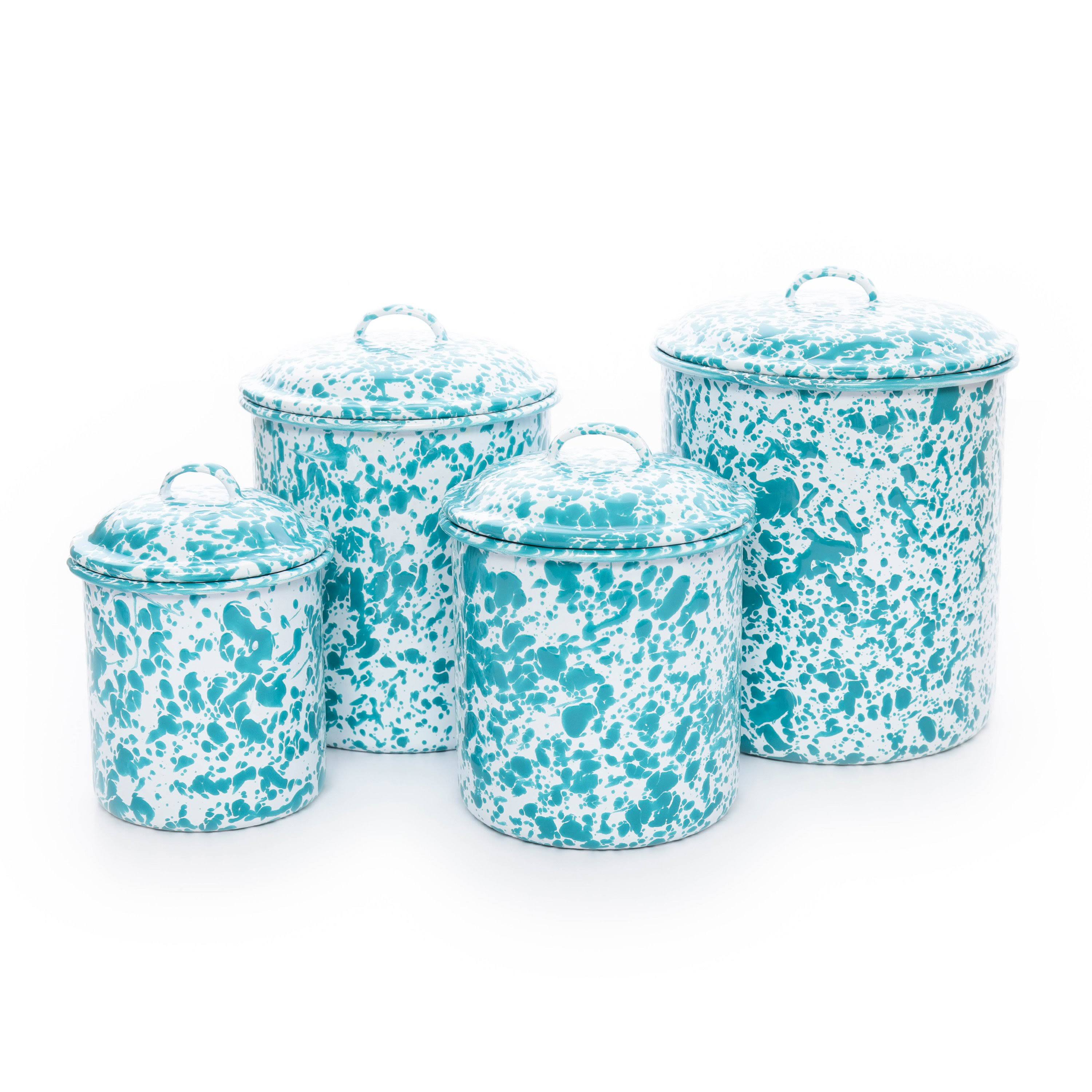 Splatter Canister Set - 4 Piece Turquoise
