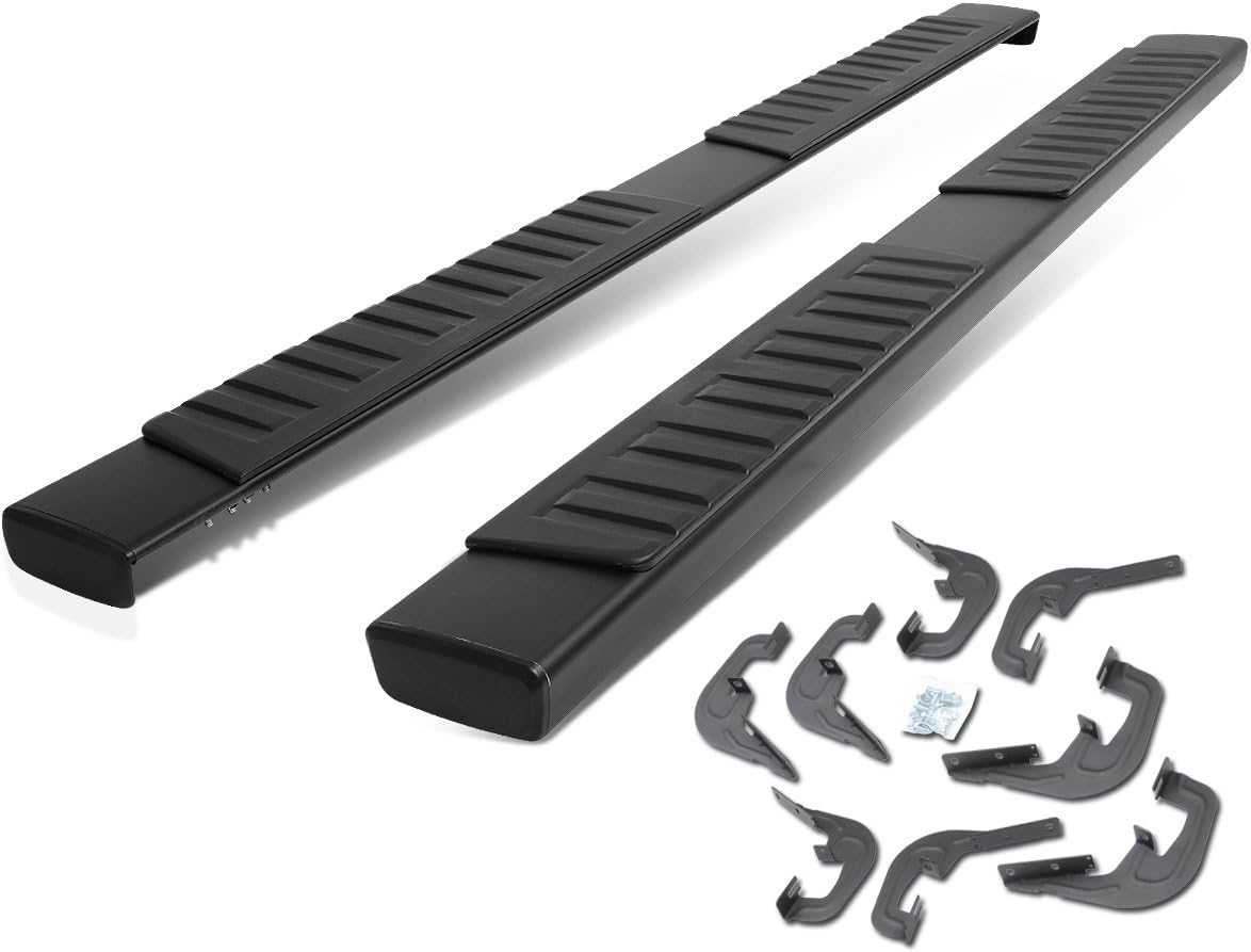 6 Inches Side Step Nerf Bar Running Boards Compatible with Silverado Sierra 1500 2500HD 3500HD Crew Cab 07-19, Stainless Steel, Polished