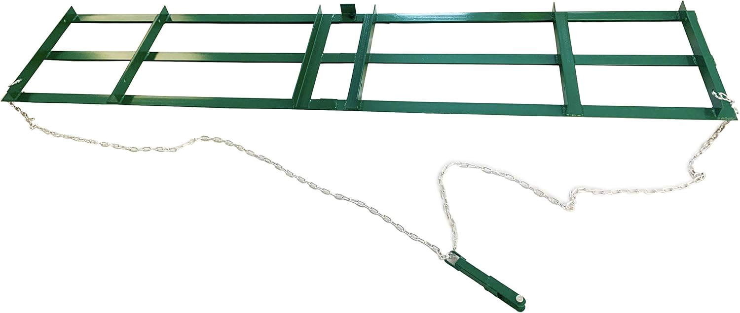 LANDZIE Drag Harrow Driveway Grader for ATV, UTV - Tractor Rake - 8 Ft (Two 4 ft Sections) Yard Rake Tow Behind - 4 Ft Heavy Duty Chain