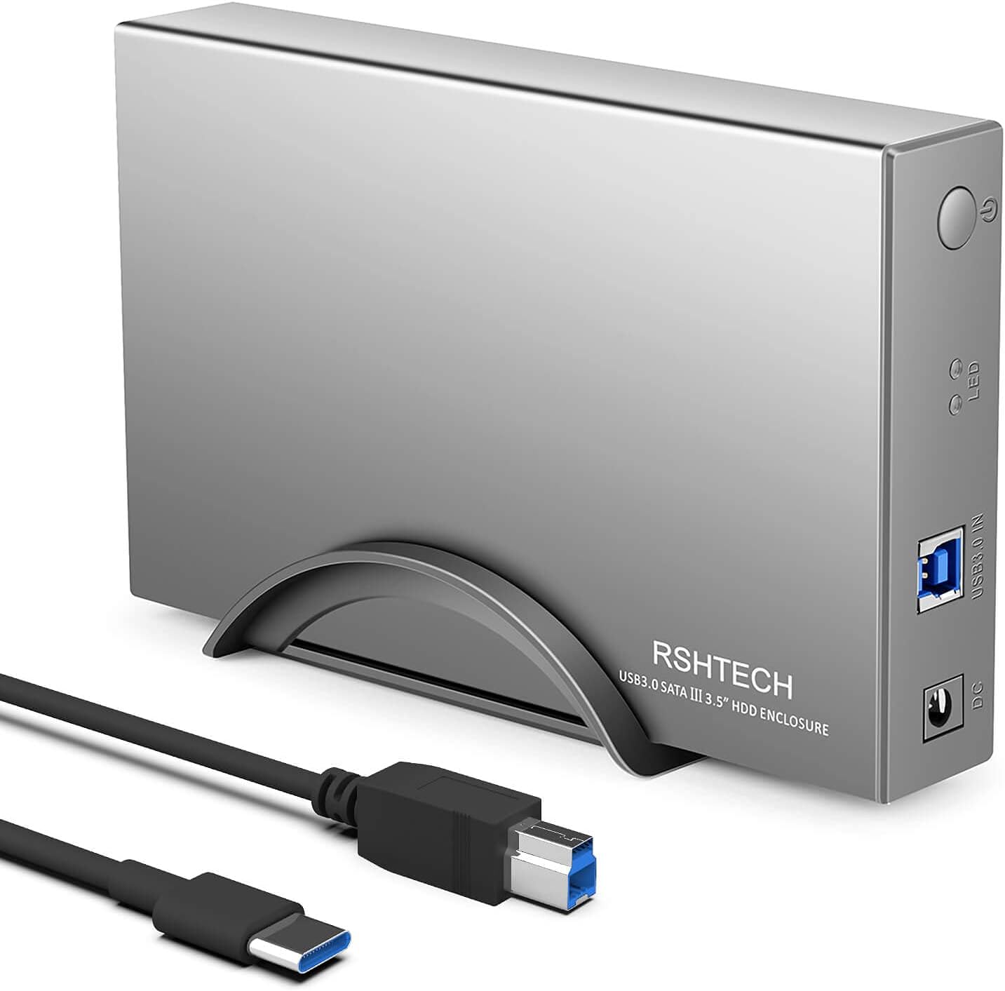 Hard Drive Enclosure RSHTECH USB 3.0 to SATA Aluminum External Hard Drive Dock Case for 3.5 inch HDD SSD up to 16TB Drives, Support UASP (RSH-339)