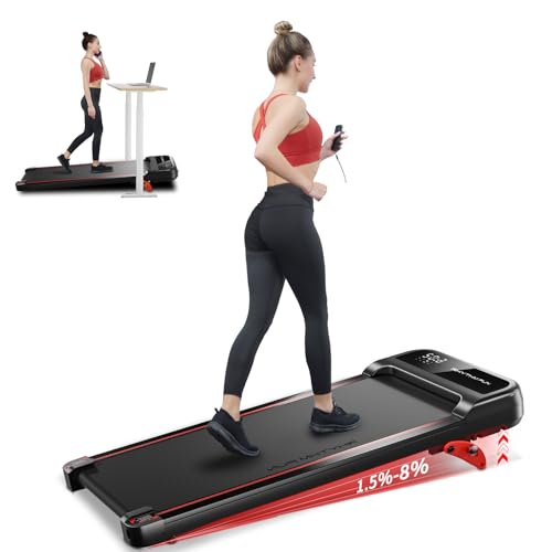 RHYTHM FUN Walking Pad Treadmill with Incline, Under Desk Treadmill with Incline, Treadmill for Home and Office