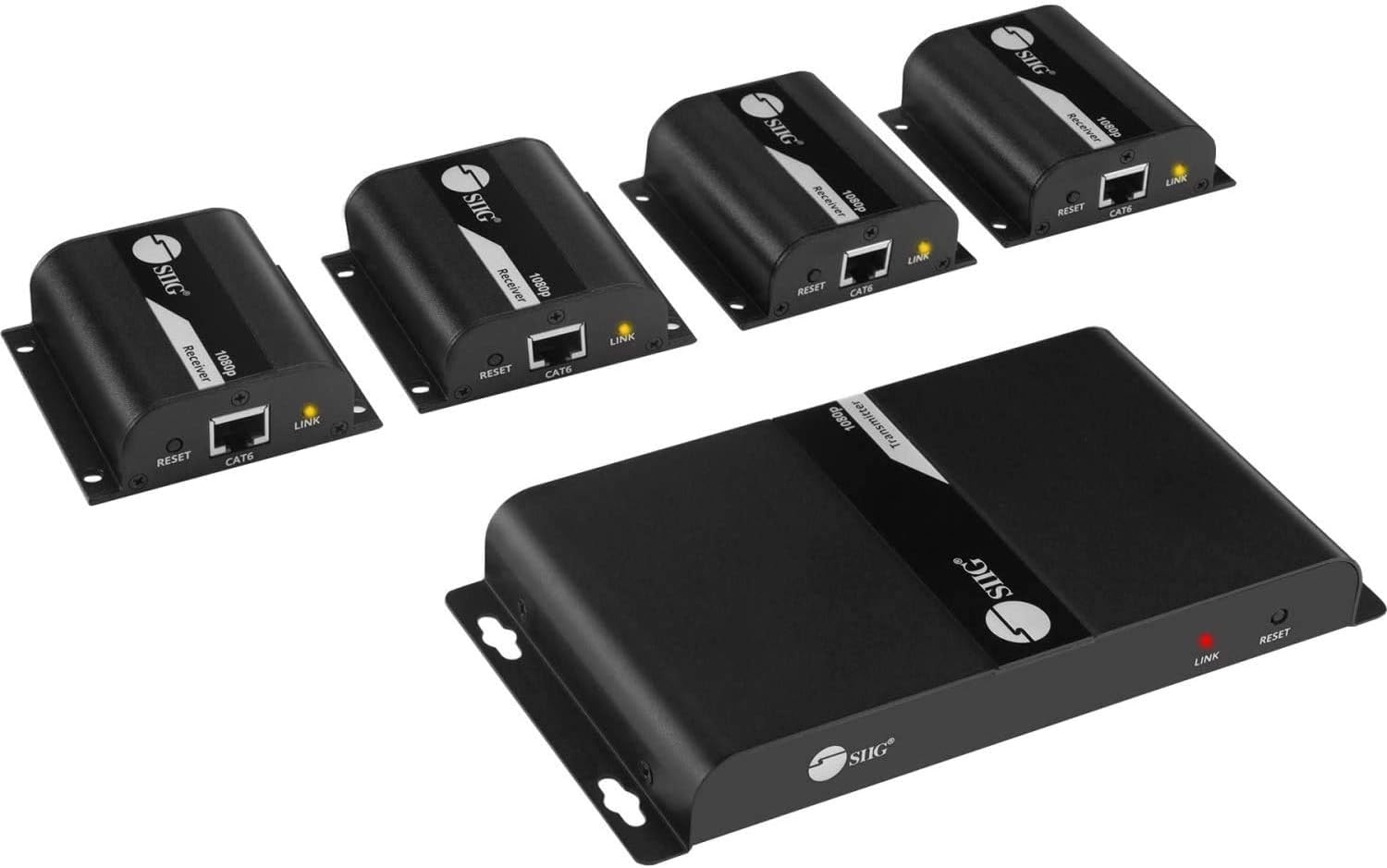 SIIG 1080p HDMI Extender Splitter Over CAT5e/CAT6 Ethernet - Up to 40m (130ft) - 1x4 Port Extender w/ IR Extension and EDID - (1 in 4 Out)