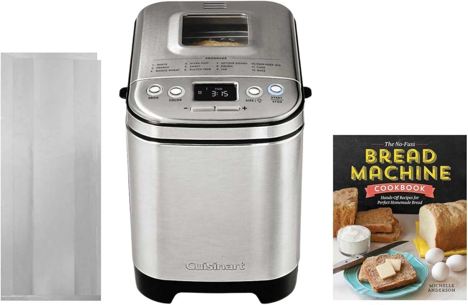 Cuisinart CBK-110 Bread Maker - Premium Stainless Steel Construction with 12 Programmable Settings Bundle with Homemade Bread Cookbook