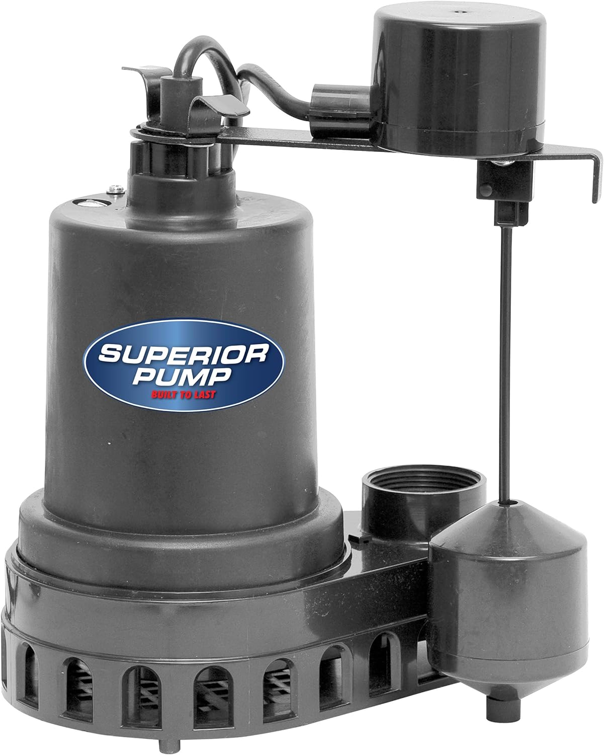 Superior Pump 92572 1/2 HP Thermoplastic Submersible Sump Pump with Vertical Float Switch