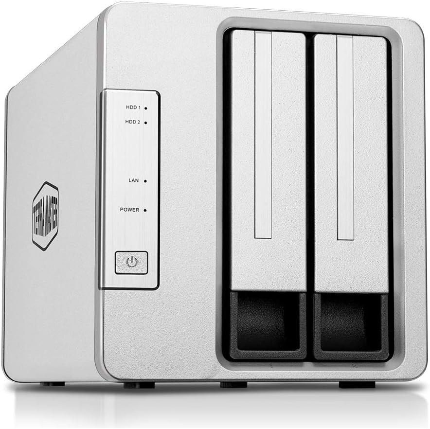 TERRAMASTER F2-221 NAS 2-Bay Cloud Storage Apollo J3355 Dual Core 2.0GHz Plex Media Server Network Storage (Diskless)