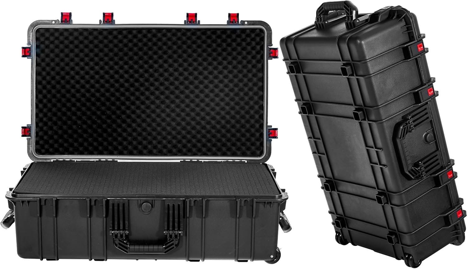 Regetek Waterproof Roller Hard Case 35"x 20.5"x 12", Equipment Case with Foam/Wheels for Camera, Tool, Electronics Gear, Instrument