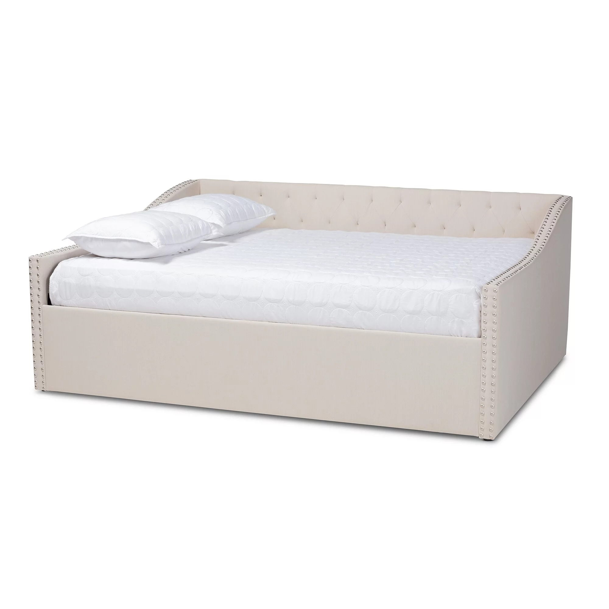Baxton Studio Haylie Modern and Contemporary Upholstered Daybed Beige Full
