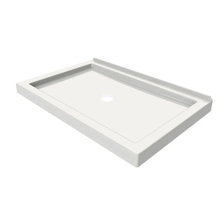 Shower Base B3 Round Drain/Wall Mount White 48L x 32W Inch Acrylic Center