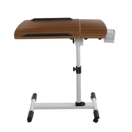 Angle u0026 Height Adjustable Rolling Laptop Desk, Mobile Desk Cart, Overbed Table w/Lockable Casters 33.5 inch x 26.8 inch x 15
