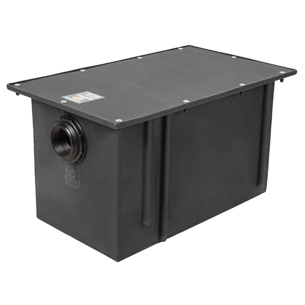 50 lb Capacity 25 GPM Plastic Grease Trap with 3x22 Threaded Connections u0026 Flow Control Device, Ashland PolyTrap (4825)