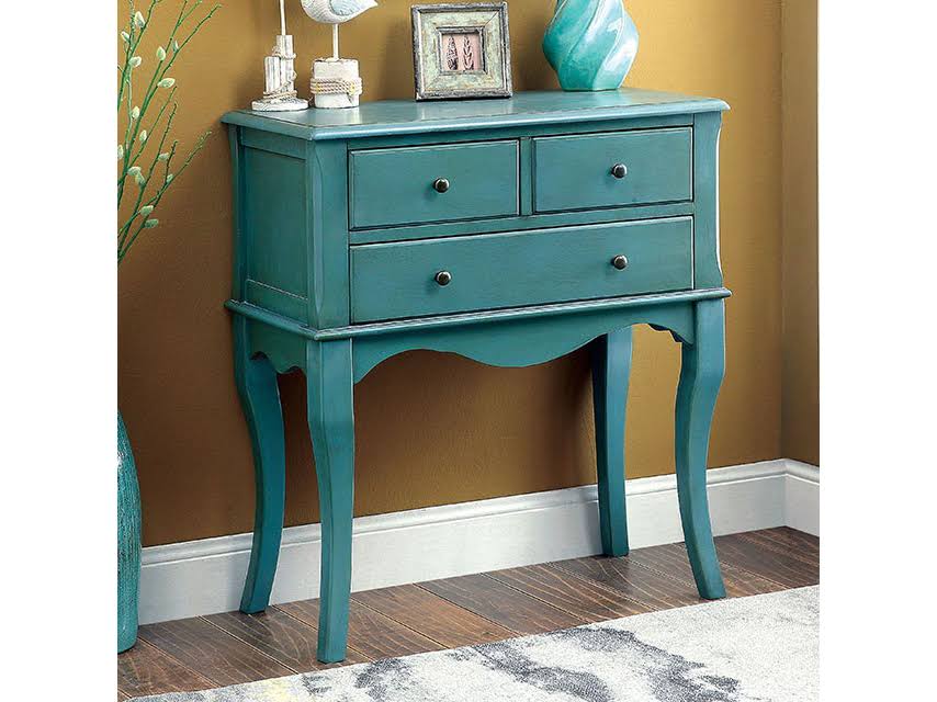 Furniture of America Sian Antique Teal Hallway Cabinet