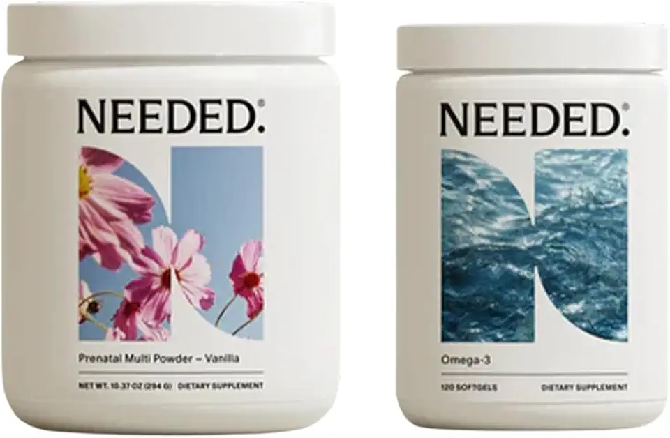 Needed. Vanilla Prenatal Multivitamin Powder & Omega-3 Bundle | Nutrient Support for Pregnancy & Postpartum - Kansas Nuitrition - HNZSDS