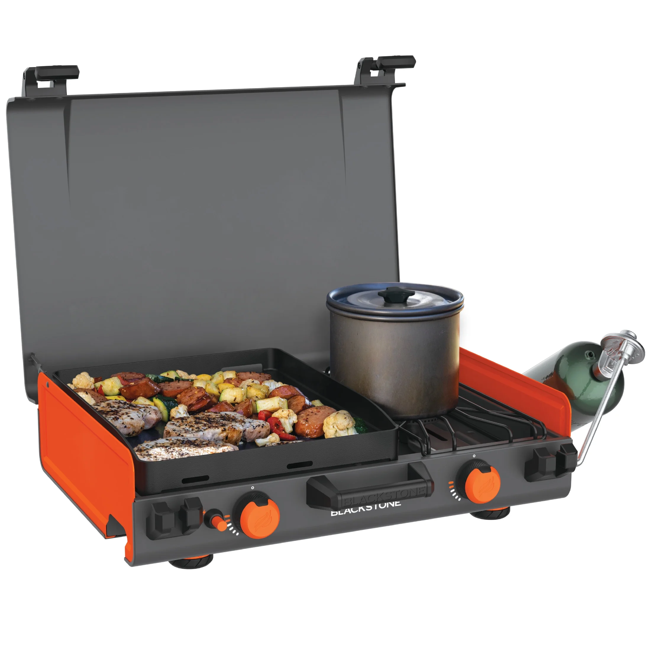 Blackstone Adventure Ready 14&rdquo; Propane Camping Griddle with Side Burner