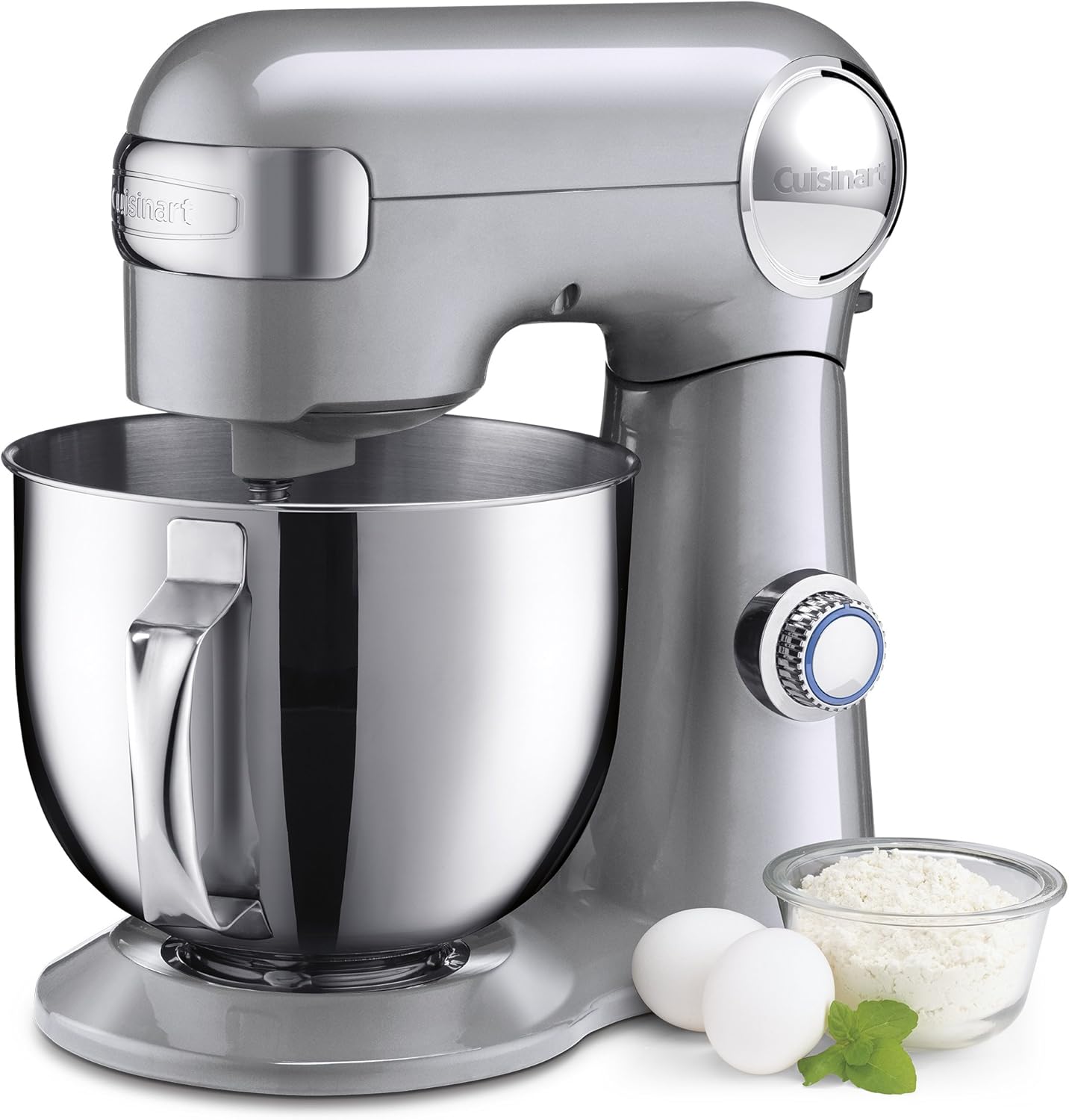 Cuisinart Stand Mixer, 12 Speeds, 5.5-Quart Mixing Bowl, Chef's Whisk, Flat Mixing Paddle, Dough Hook, and Splash Guard with Pour Spout