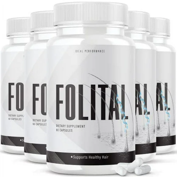 Folital Hair Growth Regrowth Vitamins Pills for Men Dietary Supplements (5 Pack - 300 Capsules) - Kansas Nuitrition - HNZSDS