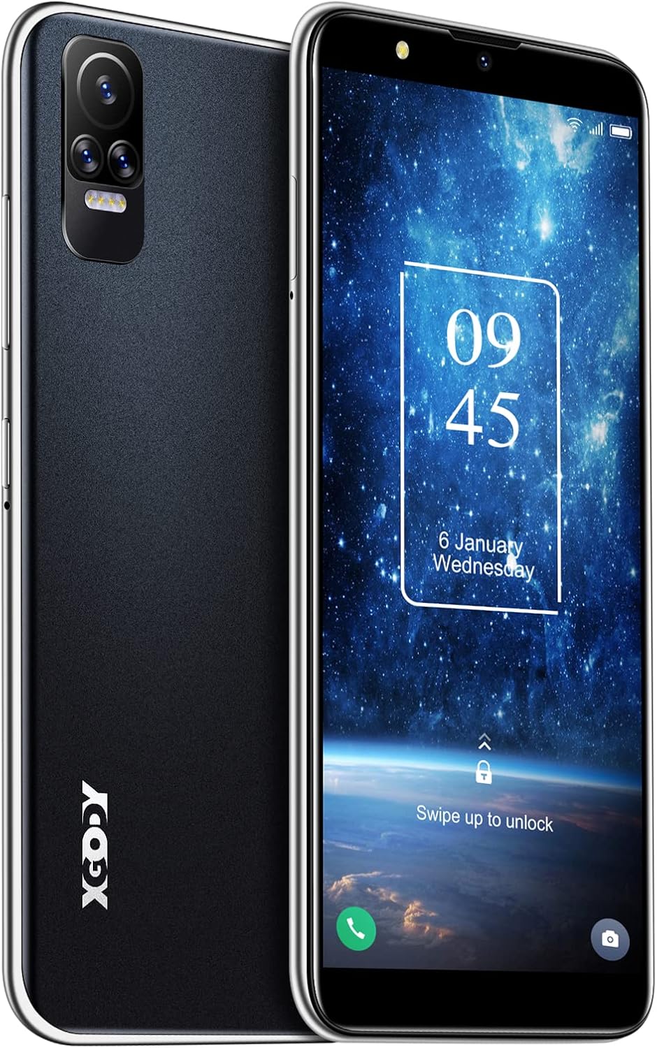Xgody V40 Unlocked Cell Phones, 6.1 Inch 4G Smartphones, Android 10.0 OS with Free Dual SIM Quad Core, Dual 5MP Camera, 3000 mAh Battery