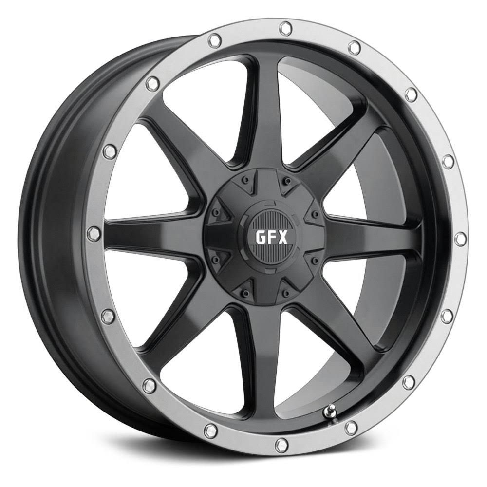 G-FX TR-14 Wheel 18x9 6x5.5 (6x139.7) Matte Black with Grey Ring 12mm