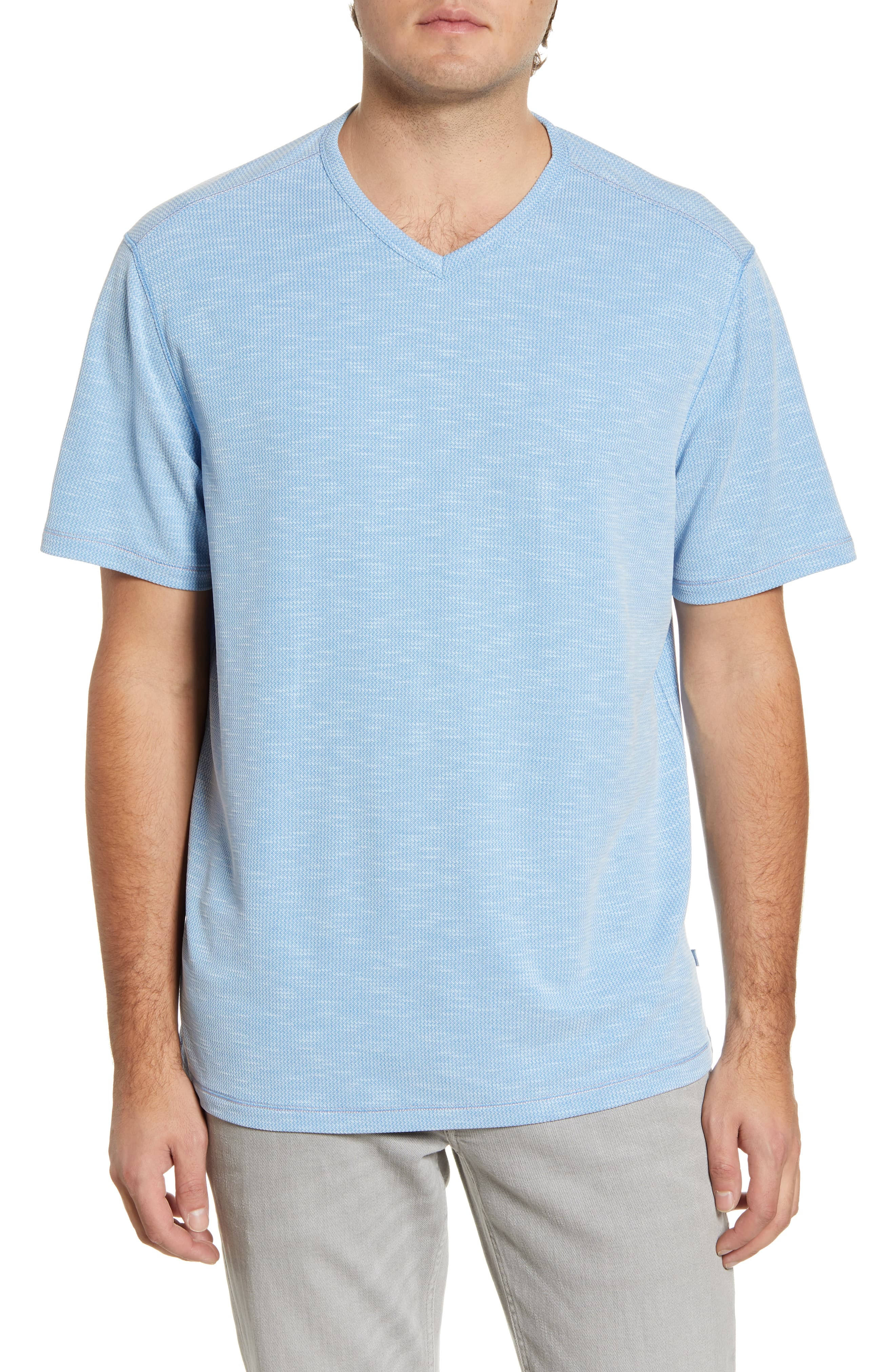 Men&s Tommy Bahama Tropicool Paradise V-Neck T-Shirt 5278330 - Large / Picasso Blue