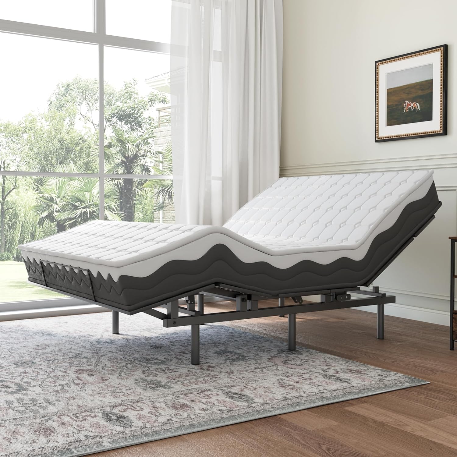 Adjustable Bed Frame -Wireless Remote -Memory Function -Adjustable Bed Base -Head and Foot Lift Incline -Zero Gravity -Quiet Motorfor Lying Down