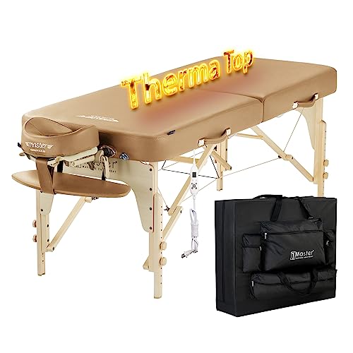 Master Massage 30" Full Size Phoenix Therma Top Portable Massage Table Package (Built in Heating Pads)- Esthetician Bed- Folding Foldable Beauty