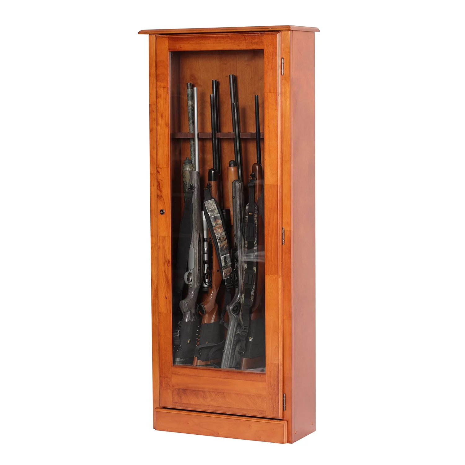 American Furniture Classics 10 Long Gun Key Lock Wooden Storage Display Cabinet