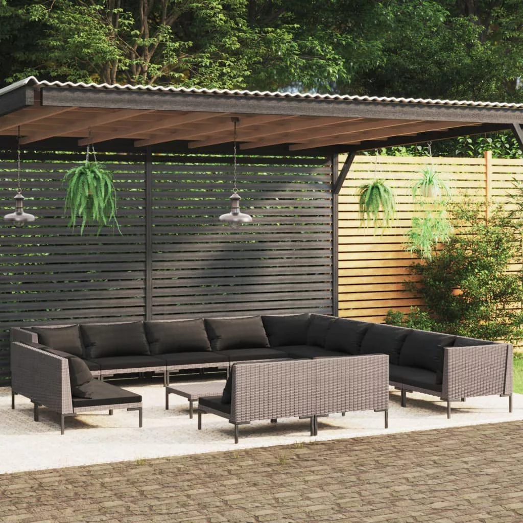 Perfect Garden Outdoor Lawn Yard Terrace Balcony Seat Seating Sitting Chair Bench Furniture Patio Sofa Set 14 Piece Patio Lounge Set with Cushions