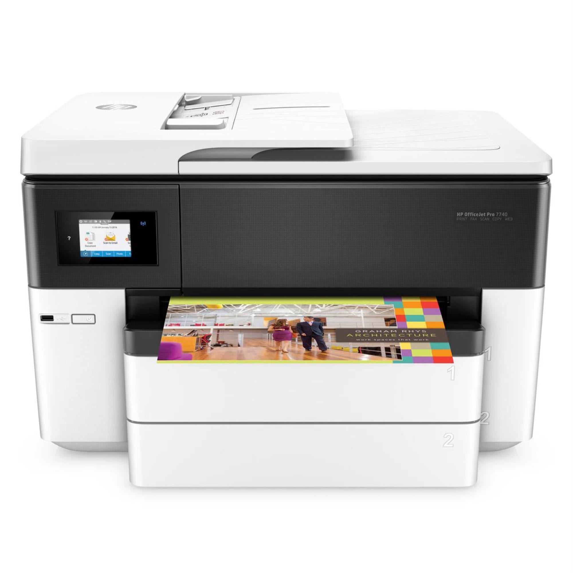 HP OfficeJet Pro 7740 Wide Format Wireless All-In-One Thermal Inkjet Printer - Print, Copy, Scan, Fax