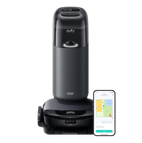 eufy S1 with All-in-One Station, HydroJet Robot Vacuum and Mop Combo, 8,000 Pa Suction, Smart Obstacle Avoidance, Multi-Level Mapping
