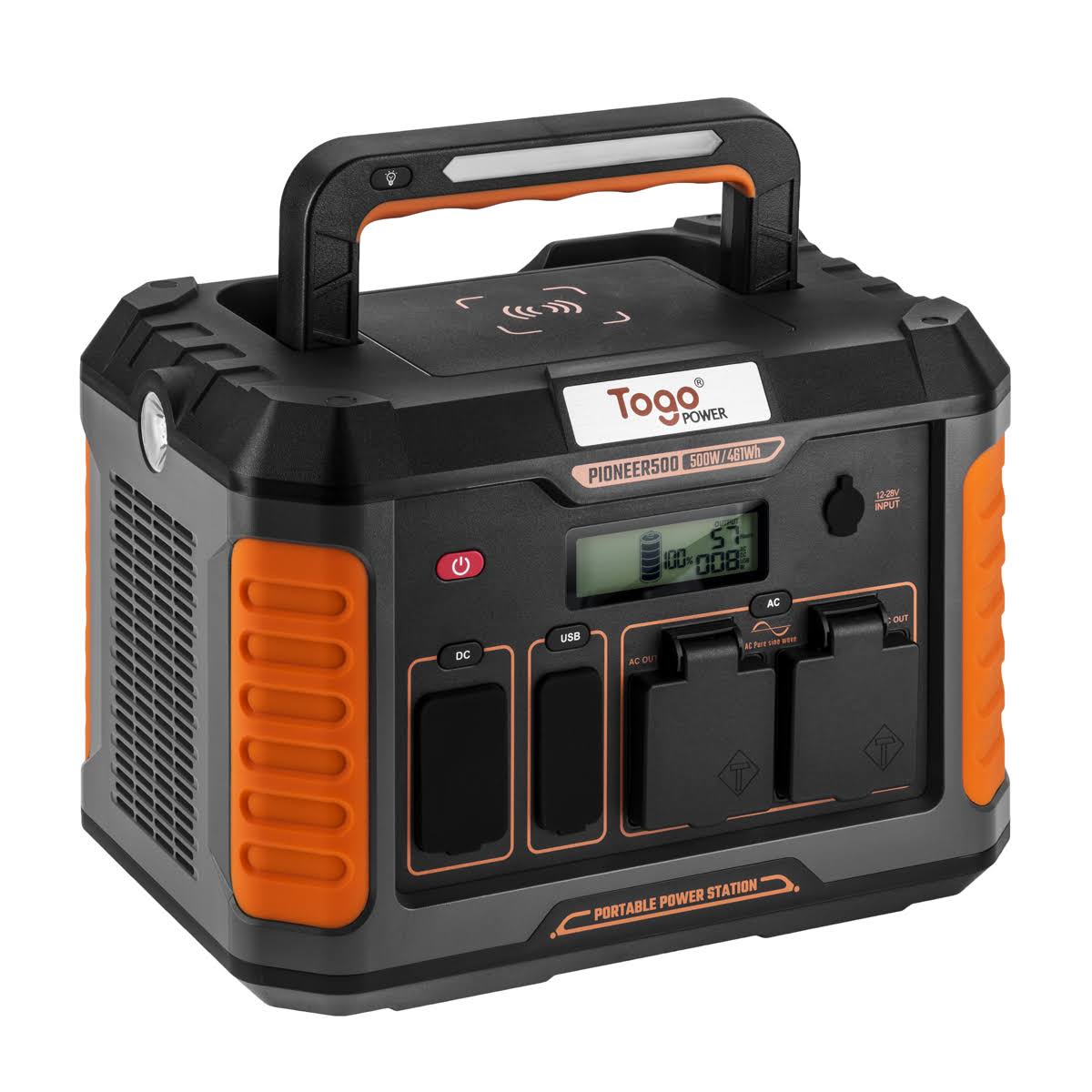 Togo Power Pioneer 500 , 461WH Portable Power Station Lithium Battery 500W (1000W Peak) for Camping, Home Emergency, Tailgating,
