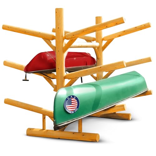 6-Place Kayak/Canoe Rack, Freestanding Kayak Storage Rack, Kayak Racks for Outdoor Storage, Surfboard Rack or SUP Storage Rack, Canoe Storage Rack
