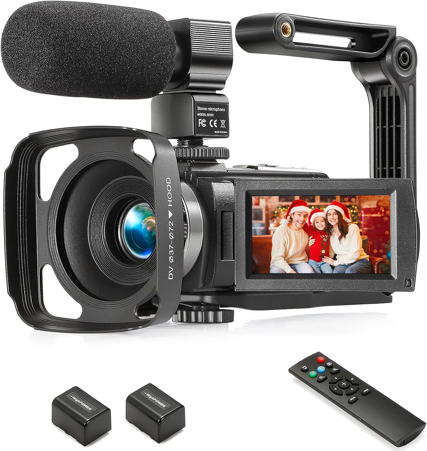 Camcorder 1080P Video Camera YEEHAO 36MP 3.0 Inch IPS Touch Screen IR Night Vision 16X Digital Zoom Camcorder with External Microphone Handheld