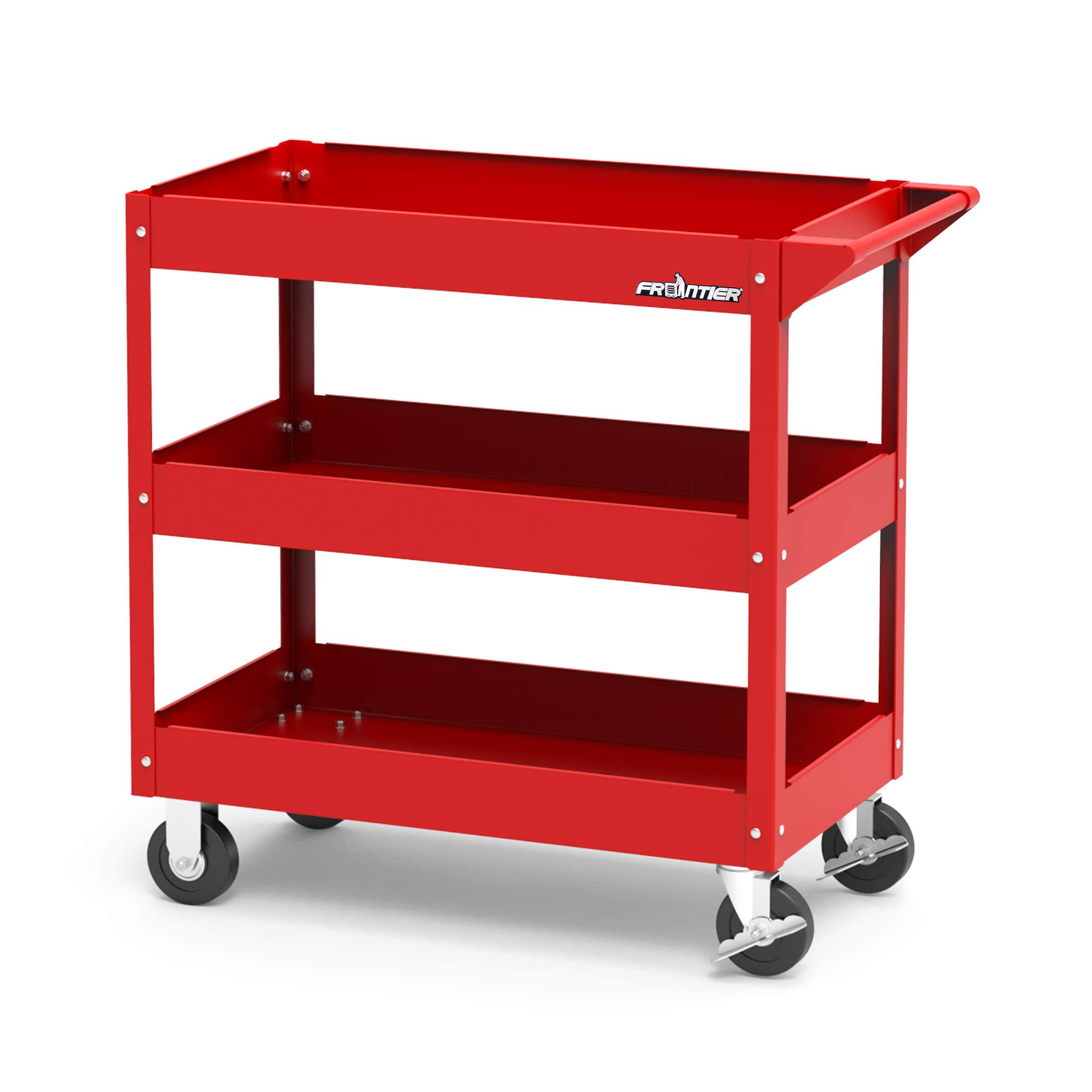 Frontier 29 in. 3-Tray Rolling Tool Cart, Red
