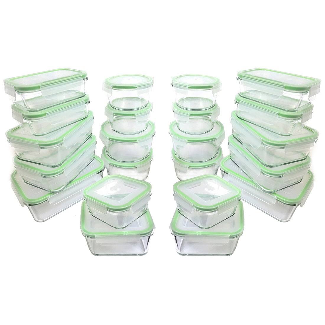 Kinetic Gogreen Glassworks 44 Piece Oven Safe Glass Food Storage Container Set
