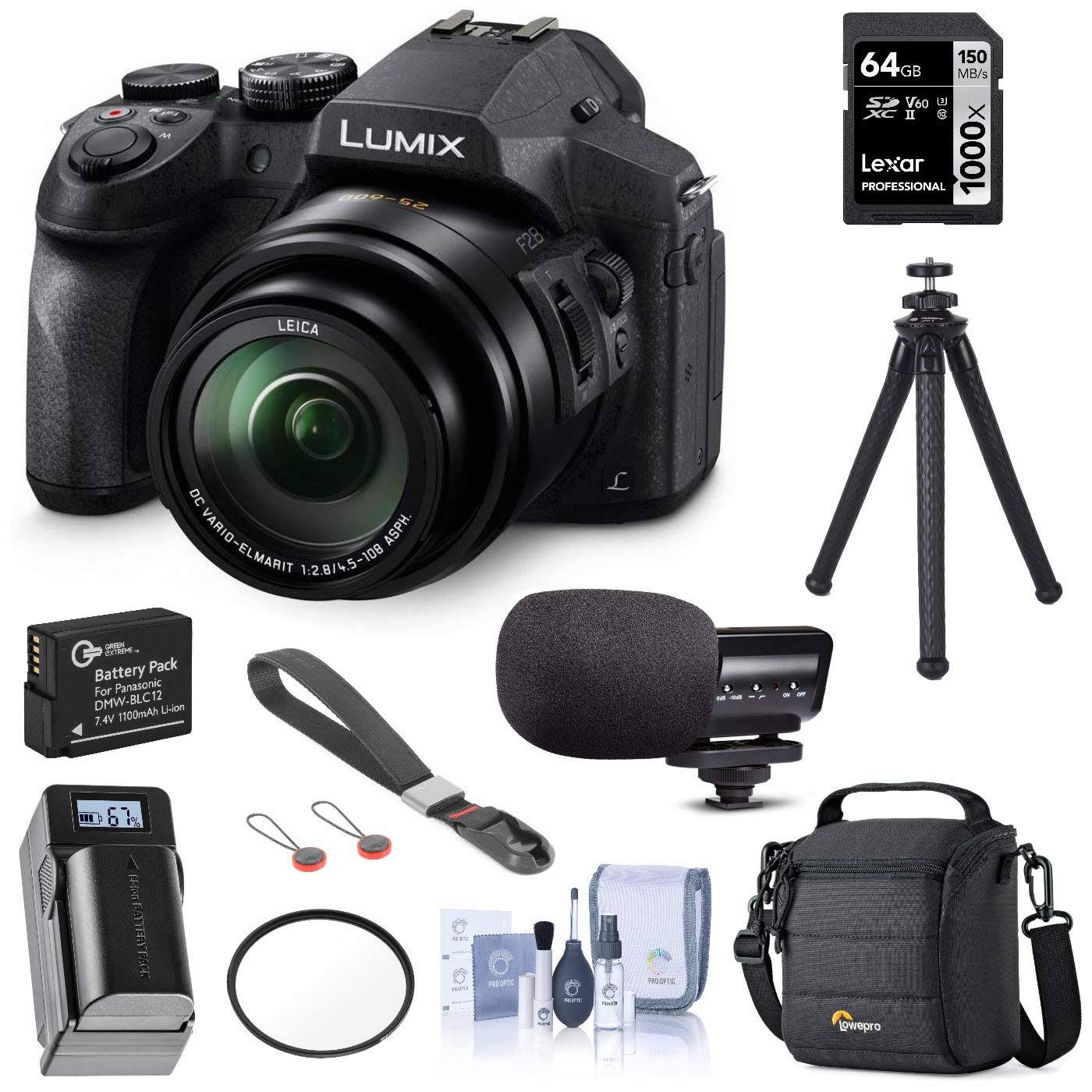 Panasonic Lumix DMC-FZ300 Camera - Bundle with 64GB SDXC Card, Camera Case, Spare Batery, Compact CH