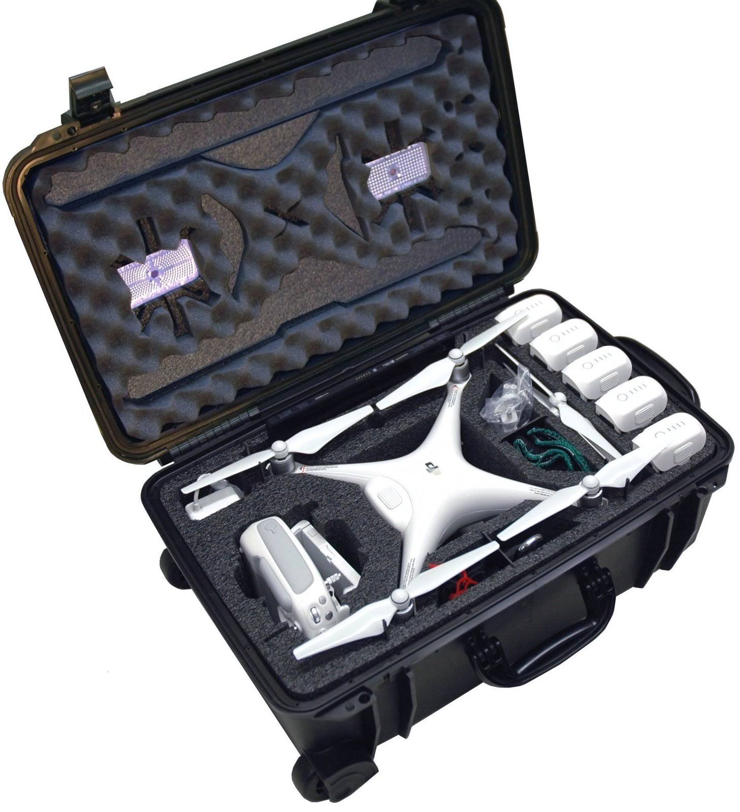 Case Club Waterproof DJI Phantom 4 Drone Wheeled Case with Silica Gel